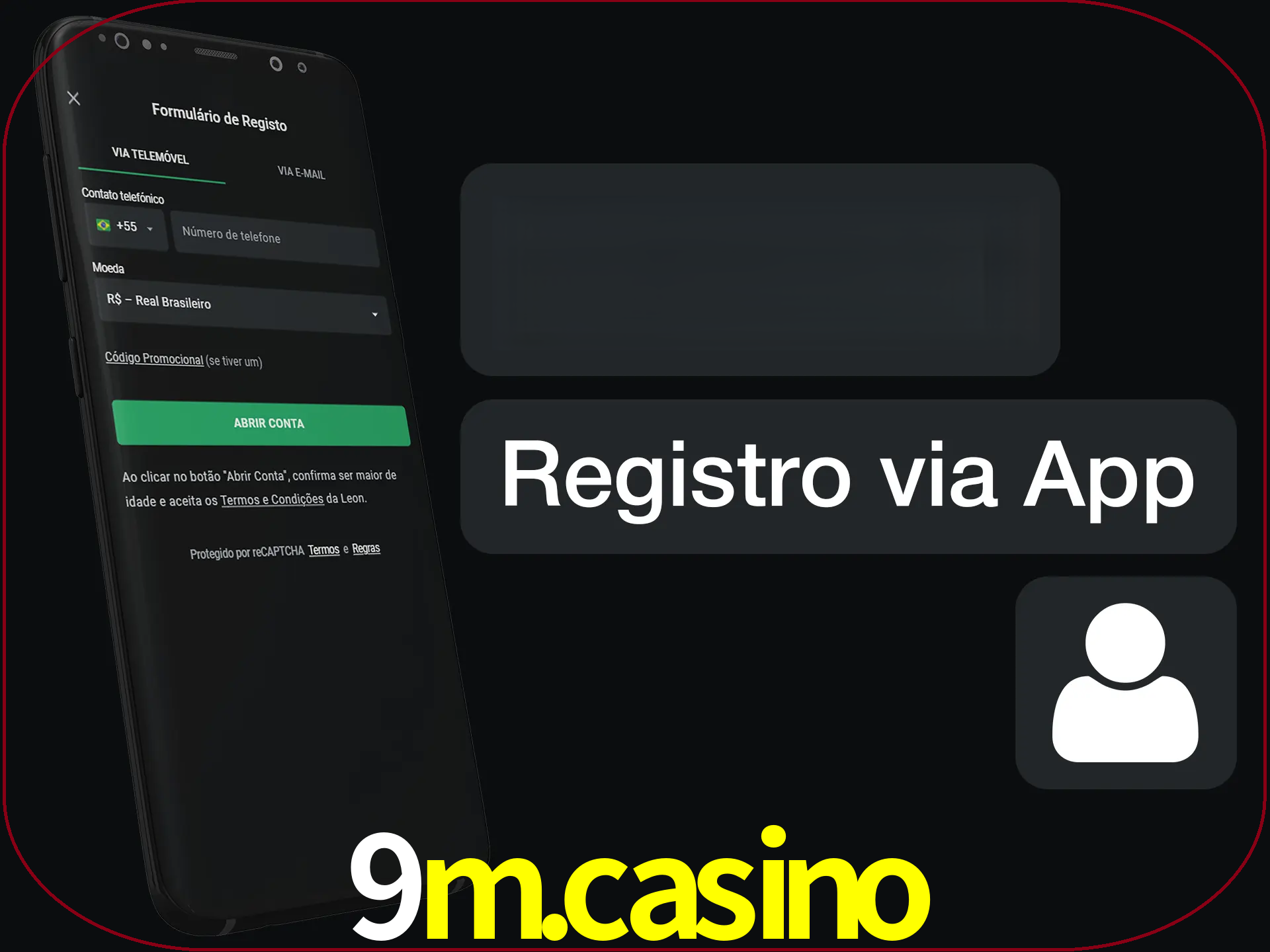 Registre-se com duas etapas usando o aplicativo.