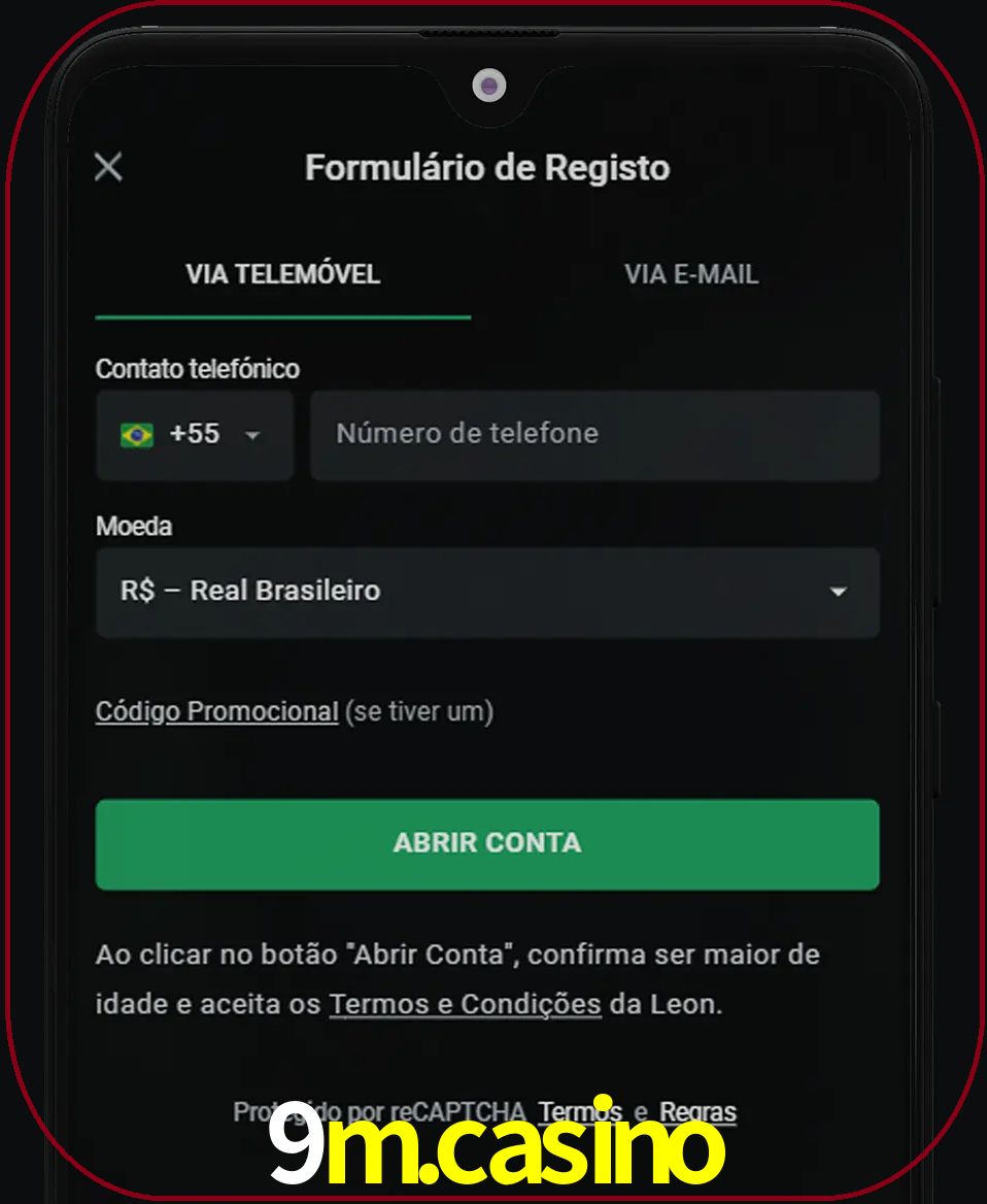 Abra o aplicativo e inicie o processo de registro.