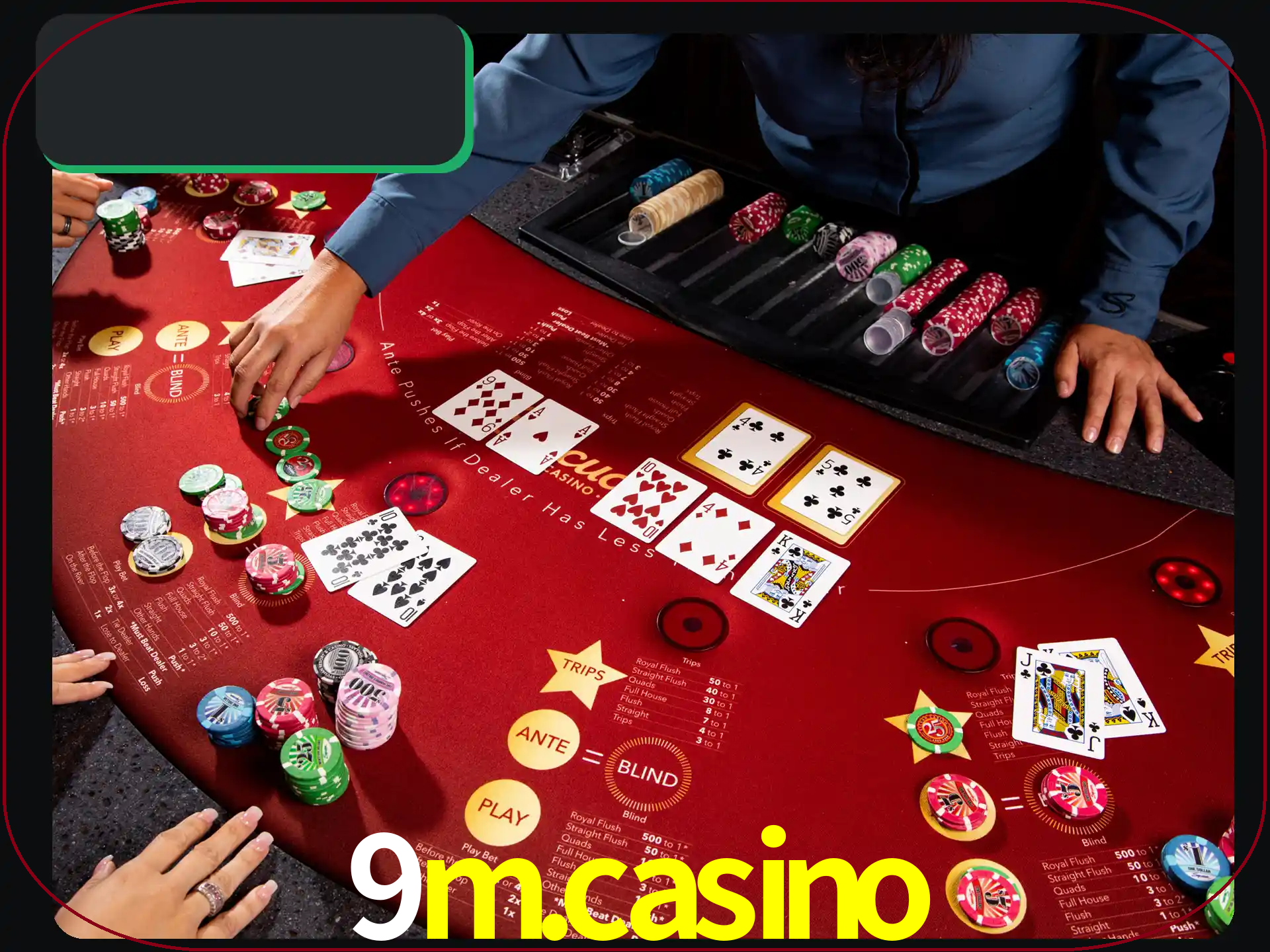 Jogue pôquer com pessoas reais em uma mesa.