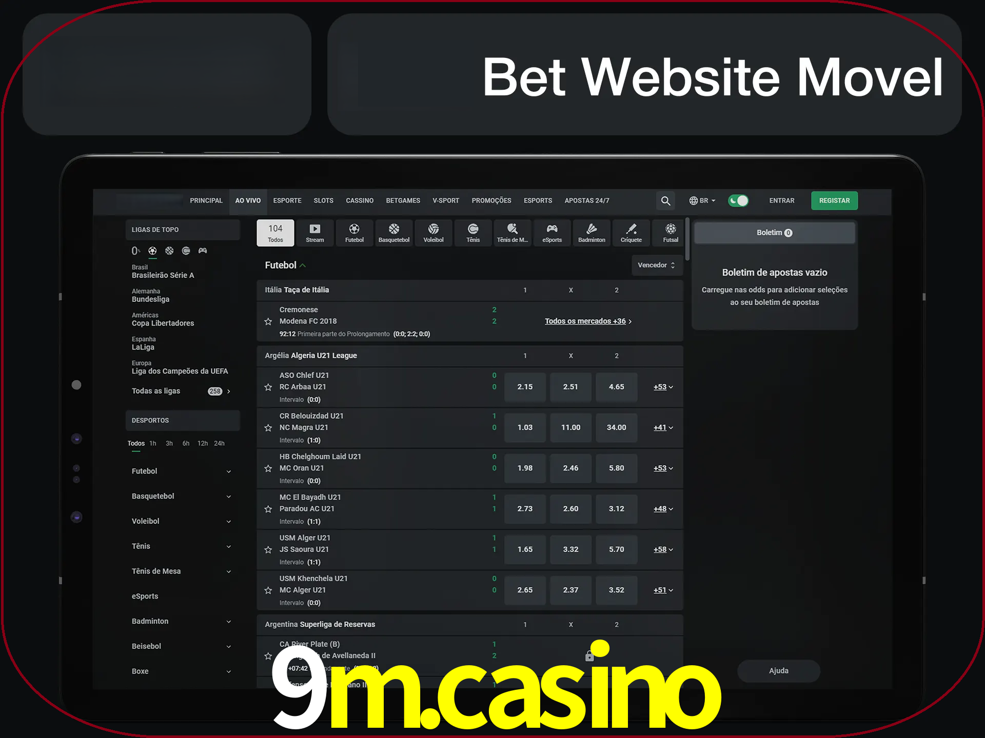 Use nosso website em qualquer dispositivo.